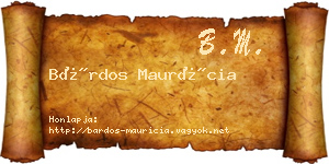 Bárdos Maurícia névjegykártya